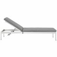 thumbnail image 3 of Modway Shore Outdoor Patio Aluminum Chaise with Cushions in Silver Gray, 3 of 4