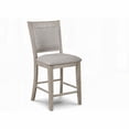 thumbnail image 4 of Farmhouse Style 2-Piece Tan/Beige Gray Finish Counter Height Dining Chairs with Footrest and Upholstered Back - Solid Wood, 4 of 8