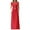 Red, variant on Women Solid Color Short Sleeve Summer Outfit Maxi Dress With Pocket