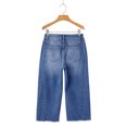 thumbnail image 5 of Capri Jeans for Women Wide Leg High Waisted Effortless Flow Pull On Stretchy Denim Elastic Waist Pants with Pockets, 5 of 7