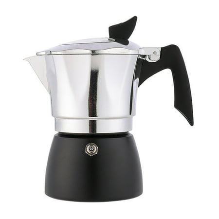 

AOJA 150ML Moka Pot Espresso Coffee Maker 3-Cup Leak-Proof Stovetop Italian Coffee Maker for Home Kitchen Outdoor Travel Restaurant Silver