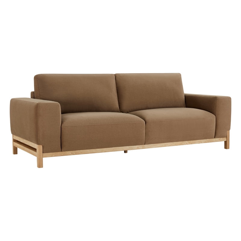 Spruce & Spring Russo 28 Inch Upholstered Ottoman 1 Piece Indoor Use Brown Polyester Blend Fabric