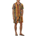 thumbnail image 4 of Lars Amadeus Hawaiian Rainbow 2 Pieces for Men's Father's Day Gift Vacation Beach Shirt and Shorts Sets, 4 of 4