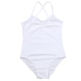 thumbnail image 4 of iEFiEL Little Girls Ballet Dance Leotard Cotton Basic Criss Cross Gymnastic Camisole Leotard White 7-8, 4 of 5