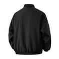 thumbnail image 6 of SYMOID Men's Black Bomber Jacket - Size M, Nylon Spandex Blend, Lightweight Breathable, Ribbed Hem/Collar, Zip Front & Sleeves, Pockets for Casual Commute/Outings, 6 of 9
