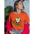 thumbnail image 2 of Pumpkin Cup With A Cat T-Shirt Women -Rose Khan Designs, Female 3X-Large, 2 of 4