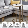 thumbnail image 4 of Annabel End Table White with Faux Marble Veneer Top Gold Metal Base, 4 of 8