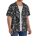 thumbnail image 2 of Balery Daisies Flowers Camisa Casual de Manga Corta con Botones para Hombre, Texturizada, Estilo Cubano, para Playa, Verano-3X-Large, 2 of 5