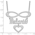 thumbnail image 3 of Custom Personalized SS/Rhodium-plated Brushed Infinity with Name and Heart Necklace Sterling Silver: Jewelry by Sweet Pea - Made in USA, 3 of 5