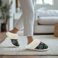 thumbnail image 5 of Chririnla Aesthetic Plant Flower Fuzzy Slippers Women Closed Toe Non-Slip House Shoes with Fur Edges Warm Plush Bedroom Shoes for Winter Home, 5 of 7