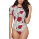 thumbnail image 1 of Balery Leaves And Anemone Body de cuello redondo de manga corta para mujer Tops de manga corta Tops básicos-Large, 1 of 7