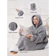 thumbnail image 3 of AMITOFO Wearable Blanket, Oversized Sherpa Blanket Hoodie with Giant Pocket and Sleeve for Adults Women Men, Soft Comfy Warm Fleece Sweatshirt Winter Gift (Gray), 3 of 5