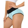 thumbnail image 4 of Unique Bargains Women's High Waist Tummy Control Color-Block Brief 2 Pack S Light Blue, 4 of 6