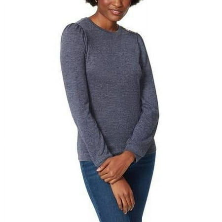 Anne Klein NIGHTSHADOW BLUE Women's Jax Puff Sleeve Pullover Top, US Small