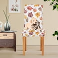thumbnail image 4 of Yayeee 2 Pack Dining Chair Covers Stretch Parson Chairs Slipcovers Seat Protector, Gray Autumn Leaves, 4 of 6