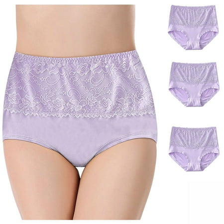 

Aueoeo Panties For Women Breathable Underwear For Women Women S Large Size Breathable Briefs Lace-Side High-Waisted Women S Panties Clearance