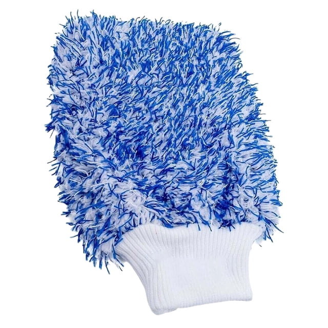 Guantes Limpieza Automóviles Felpa Engrosada Doble Cara Guantes Limpieza Y Lavado Automóviles Grandes Terciopelo Coral Microfibra (azul Y Blanco)