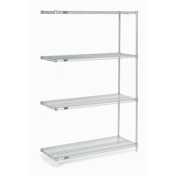 Nexel 796278 Poly-Z-Brite Wire Shelving Add-On, Clear - 48 x 14 x 74 in.