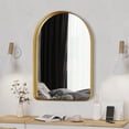 thumbnail image 1 of Clavie Arched Mirror with Metal Frame, 24" x 36" Vanity Mirror for Bathroom Bedroom, Decorative Wall Mirror for Entryway Livingroom, Gold, 1 of 9
