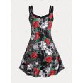 thumbnail image 2 of Vestido Talla Extra Estampado Calado Rosa Rosegal  Vestidos casuales de talla grande, 2 of 5