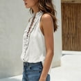 thumbnail image 3 of WCJM Women's V Neck Button Closure Sleeveless Halter Neck Top Casual Lightweight Vest Tank Top, 3 of 5