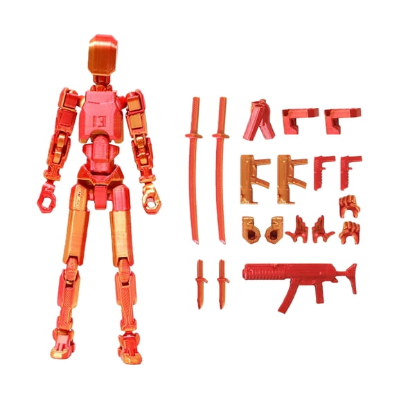T13 3d Action Figure Set, Multi-Articular Lucky Mobile Robot T-13, Articulated T13 Desktop Decoration,accessories Best Birthday Festival Gift E