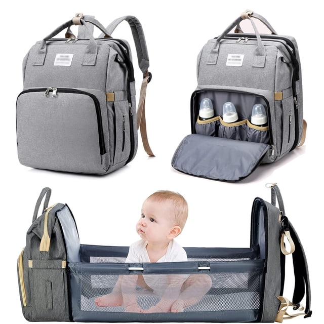 Mochila cambiador para bebé, mochila para pañales, mochila de viaje para bolso de bebé con cambiador, mochila cambiador multifuncional repelente al agua de gran capacidad
