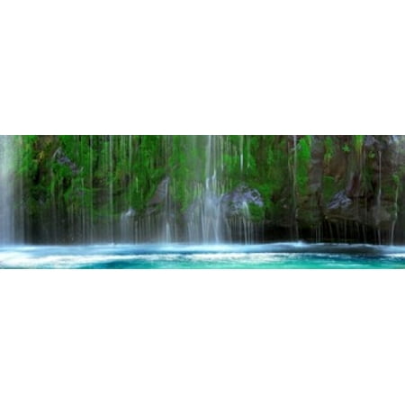 Waterfall in a forest Mossbrae Falls Sacramento River Dunsmuir Siskiyou County California USA Canvas Art - Panoramic Images (18 x (Best Waterfalls In California)