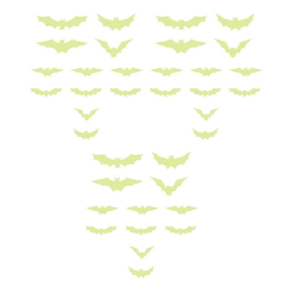 Glow in The Dark Halloween Bat Decals - 3D Luminous Self-Adhesive Wall Stickers for Scary Party Decor - Peel & Stick Window Clings for Indoor/Outdoor Spooky Decorations