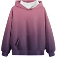 thumbnail image 6 of YunPes Trendy Oversized Hoodies for Girls Gradient Long Sleeve Hooded Sweatshirts with Pockets Teen Daily Athletic Pullover, 6 of 8