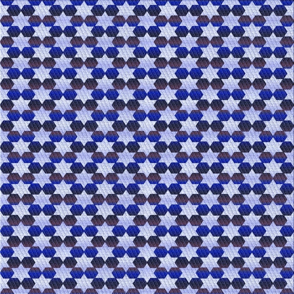 Ahgly Company Indoor Square Patterned Denim Dark Blue Area Rugs, 5' Square