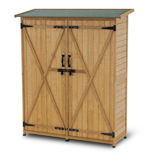 Mcombo Outdoor Storage Shed Garden, Wooden Garden Storage Shed Tall