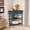 Navy Blue, variant on Knocbel Small Triangle Corner Table with Drawer and 2 Shelves, 3 Tier Side Console End Tables with Solid Wood Legs for Entryway Hallway Living Room, 33.86" W x 20" D x 34.6" H, Brown
