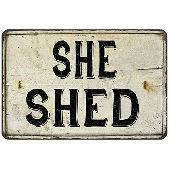 She Shed Vintage Look Chic 8 x 12 Matte Finish Metal 108120020140