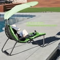 thumbnail image 5 of Hanging Chaise Lounger Chair Patio Porch Arc Swing Hammock Chair Canopy Outdoor [Green], 5 of 8