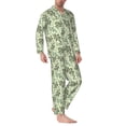 thumbnail image 2 of Naloa Green Snake Men’s Pajamas Set - Long Sleeve Button Down Sleep Shirt and Pajama Bottoms Sleepwear Set-Medium, 2 of 7