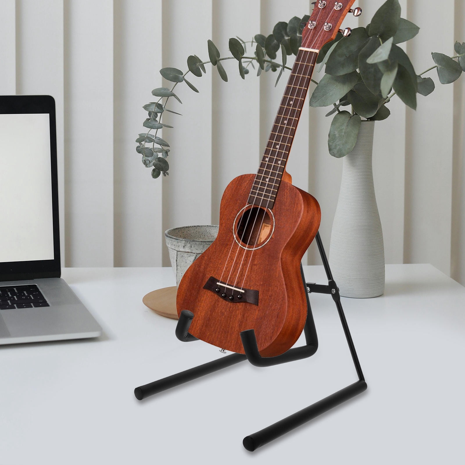 HORIALENCE 1Pack Ukulele Stand Floor with Compact Design for Musicians Adjustable Black