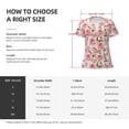 thumbnail image 4 of Goofa Rose Flowers Pattern Womens Deep V Neck Low Cut Tops Casual Summer Short Sleeve Ribbed Knit T-Shirts-XX-Large, 4 of 5