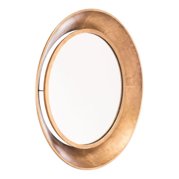 Round Mirror Gold Steel & Mirror - Walmart.com