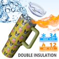 thumbnail image 5 of OBREWU Yellow Boston Terrier and Flower Tumbler with Handle and Lid,Yellow Boston Terrier and Flower 40oz Double Wall Vacuum Insulated Tumbler,Cups Gift for Women and Men, 5 of 7