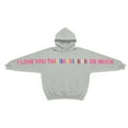 thumbnail image 5 of BLTIBY I Love You This Much Valentine's Sweatshirts Hoodies for Women Men Long Sleeve Drawstring Cute Pullover Tops Fashion Holiday Outfit with Pockets Gray L, 5 of 8