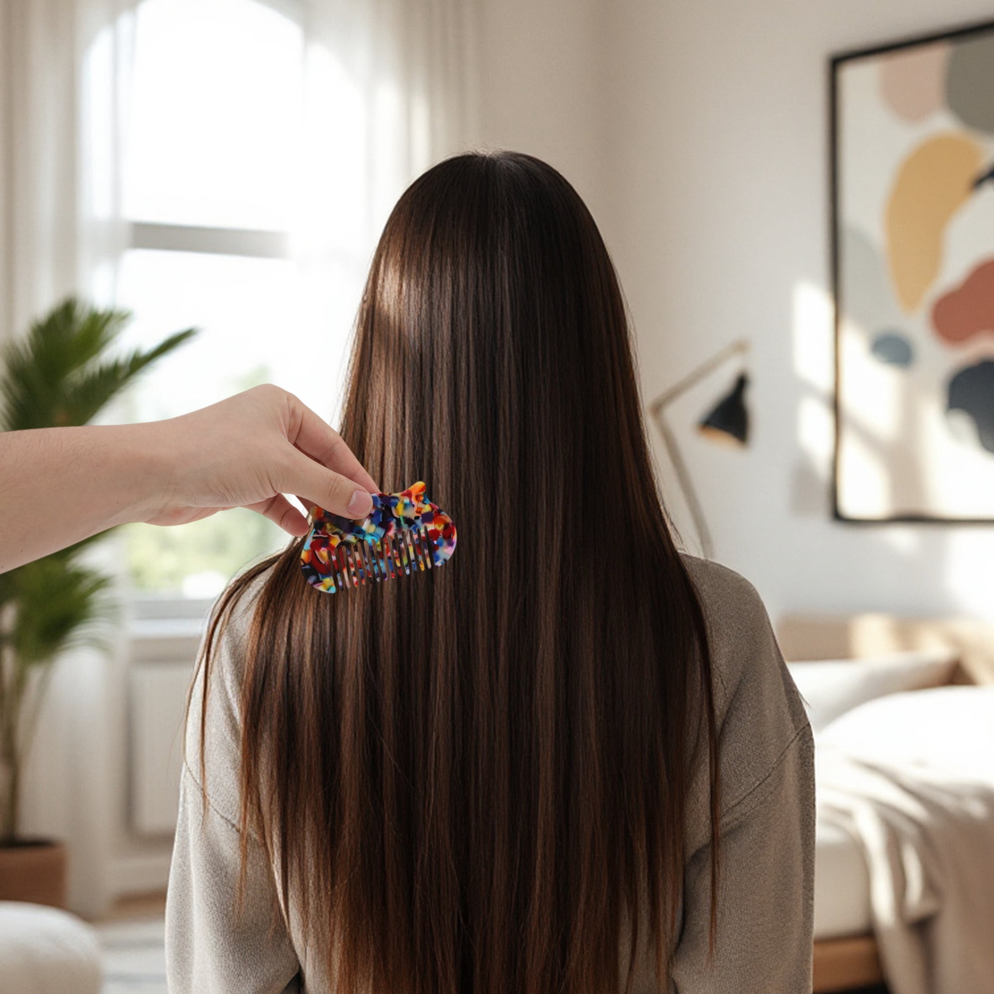 Unique Bargains 1 Pc Cute Durable Cat Hair Comb Designed for All Hair Types Colorful