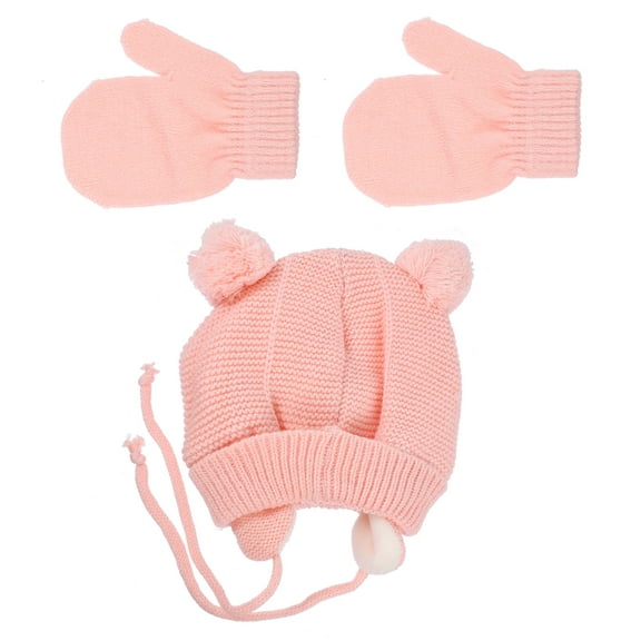 ifundom Beanie Hat and Knitted Gloves Set Acrylic Fiber Winter Warm Accessories for Women and Girls