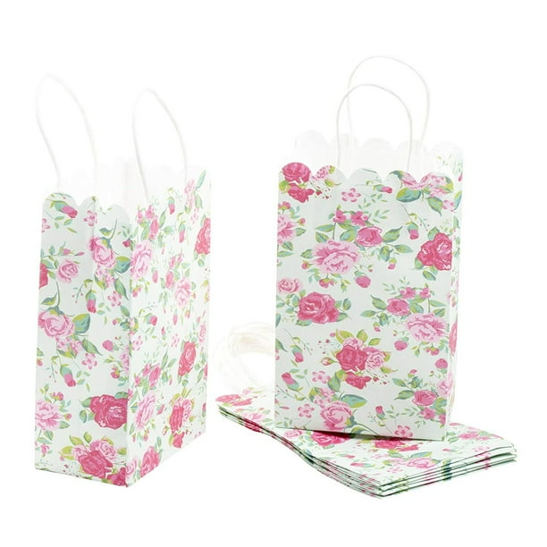 Paper Gift Bag - 24-Pack Vintage Floral Party Favor Bags ...