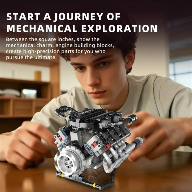 GZBrick V8 Engine Building Sets Compatible with Lego Toy for