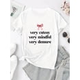 thumbnail image 2 of Women'S Casual Crew Neck Short Sleeve T-Shirt, Polyester Knit Fabric with Medium Stretch, Geometric Pattern, Comfortable for All Seasons, with Bow Graphic Print, 2 of 6