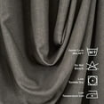 thumbnail image 3 of 3S Brother's Home Decorative Light Grey Curtains 100" Wide Extra Long Luxury Colors Linen Look Custom Made 5-25 Feet Made in Turkey Hang Back Tab & Rod Pocket Single Panel Home Décor (100"Wx240"L), 3 of 6