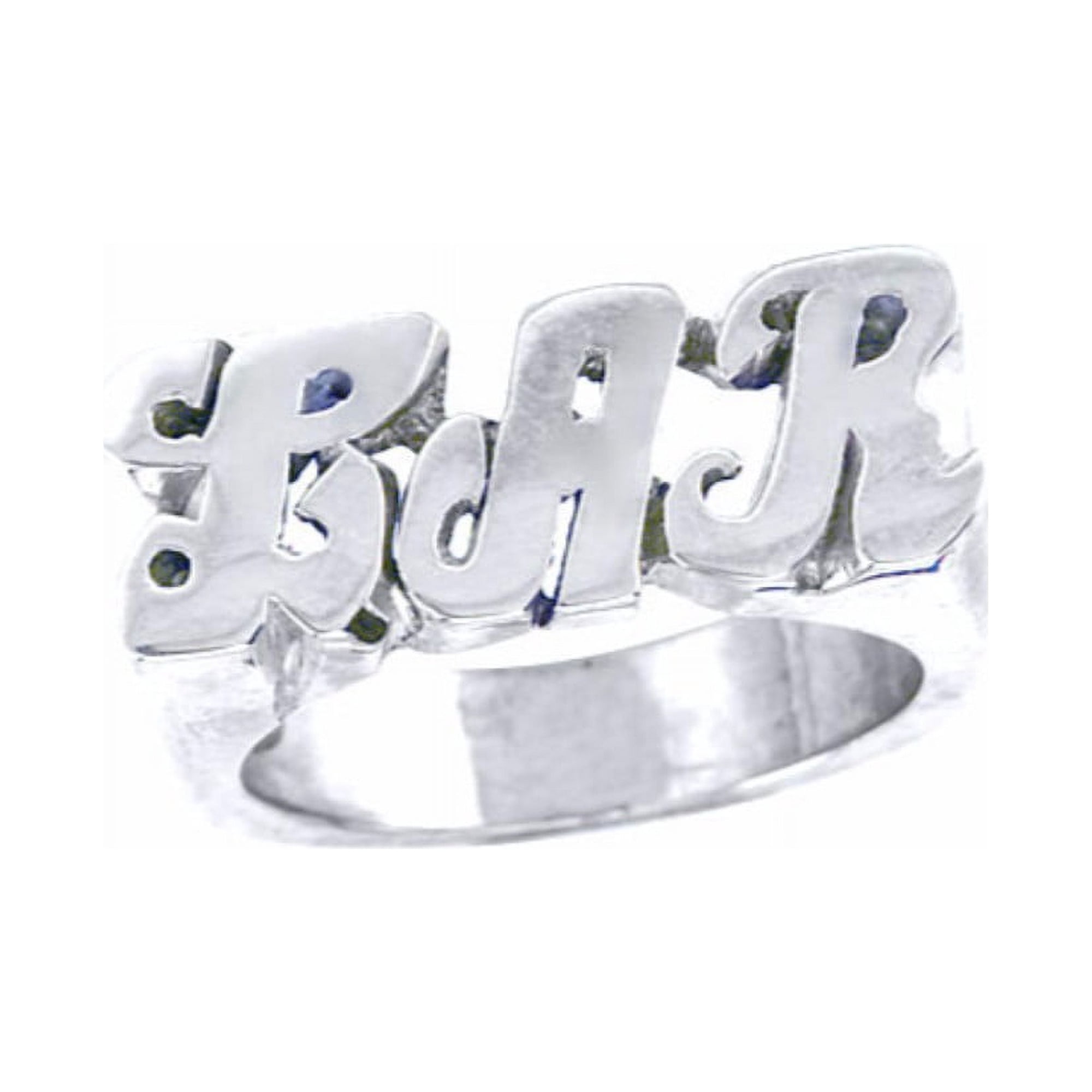 Personalized Initial Ring - Name Ring Unisex Script Style 6mm 14K Yellow or 14K White Gold. Special Order, Made to Order. PLR017W