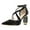 Black, variant on Women Fashion Cross Strap Pumps Pointed Closed Toe Crystal Chunky High Heel Adjustable Buckle Ankle Strap Bridal Party Dress Shoes Size 10 Purple