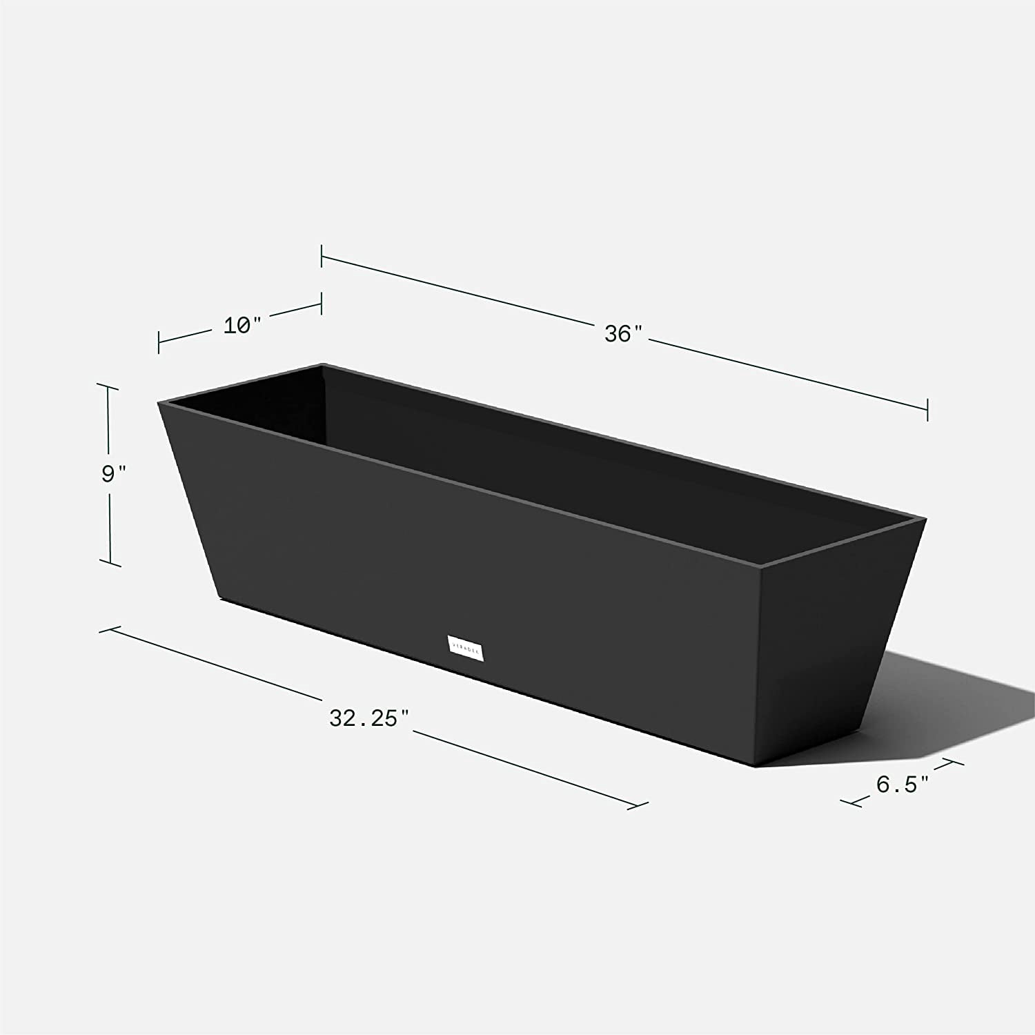QHTER Pure Series Window Box Planter - Long Rectangular Planter for Indoor or Outdoor Windowsill/Balcony | Durable All-Weather Use with Drainage Holes | Modern Decor for Herbs, Small Plants, Flowers